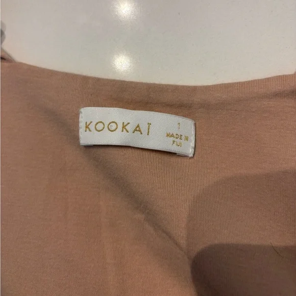 Kookai Nude Bodycon Dress Square Neck Sleeveless - Picture 3 of 3